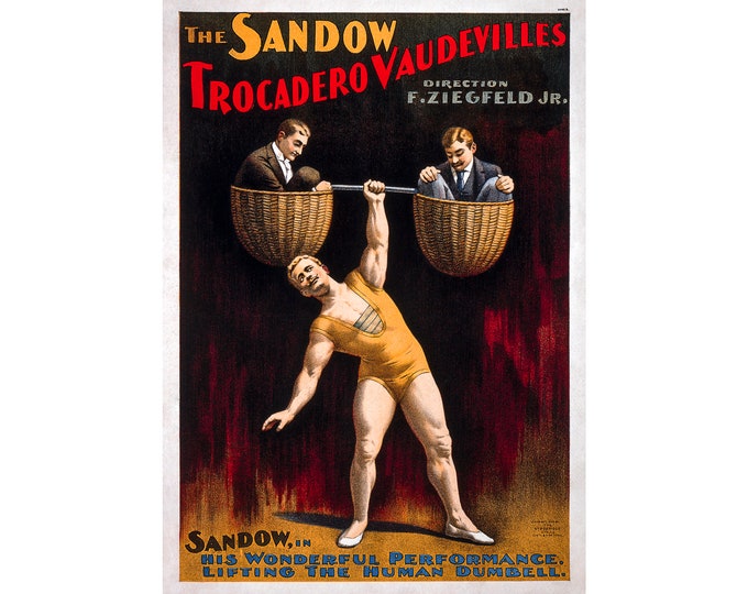 The Sandow, Vaudeville Strong Man | Art Print | Canvas Print | Fine Art Poster | Art Reproduction | Archival Giclee | Gift Wrapped