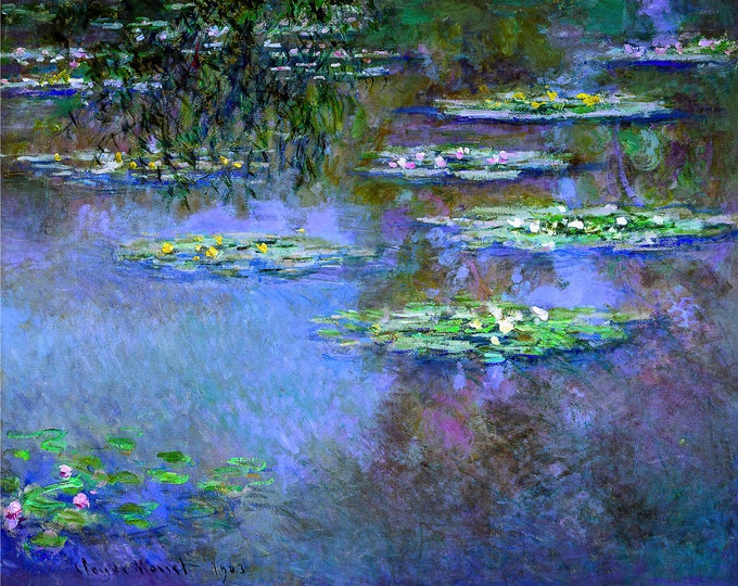 Claude Monet, Water Lilies, 1903 | Art Print | Canvas Print | Fine Art Poster | Art Reproduction | Archival Giclee | Gift Wrapped