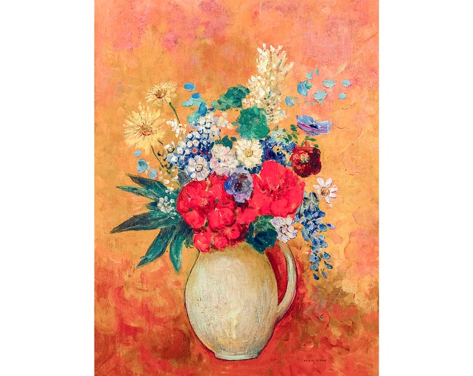Odilon Redon, Flowers, Fleurs | Art Print | Canvas Print | Fine Art Poster | Art Reproduction | Archival Giclee | Gift Wrapped