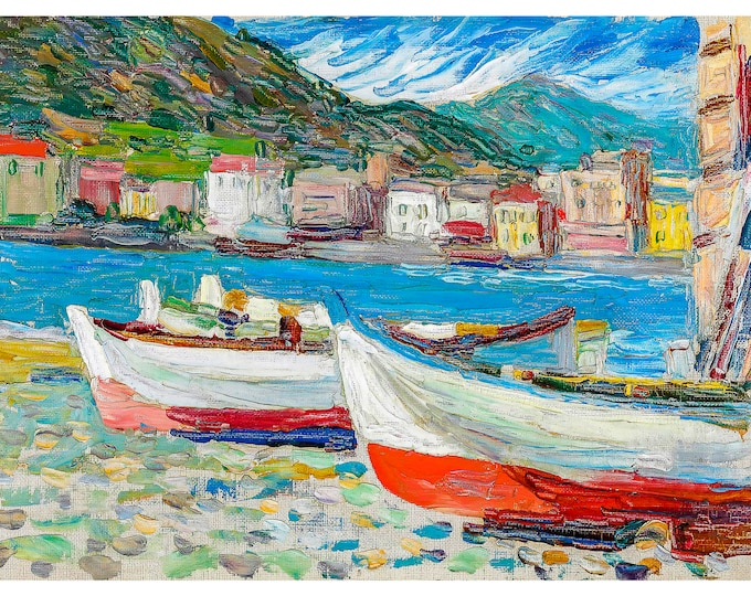 Wassily Kandinsky, Rapallo - Boats, 1905 | Art Print | Canvas Print | Fine Art Poster | Art Reproduction | Archival Giclee | Gift Wrapped