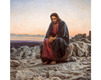 Ivan Kramskoy, Christ in the Wilderness, 1872 | Art Print | Canvas Print | Fine Art Poster | Art Reproduction | Archival Giclee | Gift Wrap