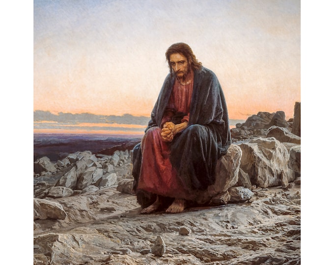 Ivan Kramskoy, Christ in the Wilderness, 1872 | Art Print | Canvas Print | Fine Art Poster | Art Reproduction | Archival Giclee | Gift Wrap