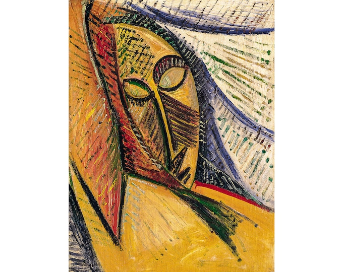 Pablo Picasso, Head of a Sleeping Woman, 1907 | Art Print | Canvas Print | Fine Art Poster | Art Reproduction | Archival Giclee | Gift
