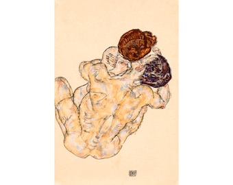 Egon Schiele, Mann und Frau (Umarmung), 1917 | Art Print | Canvas Print | Fine Art Poster | Art Reproduction | Archival Giclee | Gift Wrap