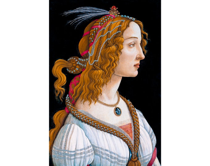 Sandro Botticelli, Portrait of a Young Woman, 1480 | Art Print | Canvas Print | Fine Art Poster | Art Reproduction | Archival Giclee | Gift