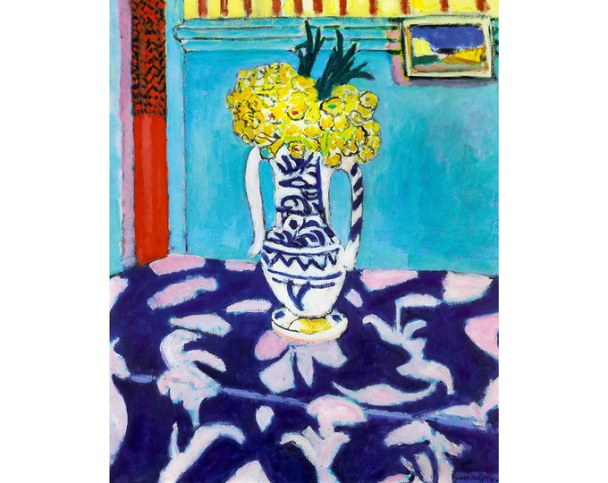 Henri Matisse, Les coucous, tapis bleu et rose, 1911, Cuckoos on a blue and pink carpet | Art Print | Canvas Print | Fine Art Poster | Gift