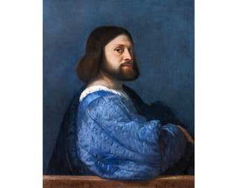 Titian, A Man with a Quilted Sleeve, 1510 | Art Print | Canvas Print | Fine Art Poster | Art Reproduction | Archival Giclee | Gift Wrapped
