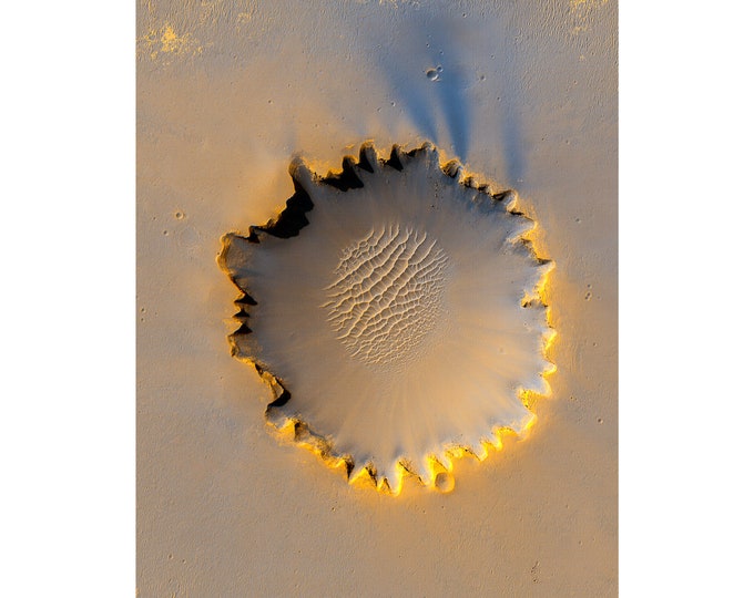Victoria Crater Mars, NASA Space Art | Art Print | Canvas Print | Fine Art Poster | Art Reproduction | Archival Giclee | Gift Wrapped