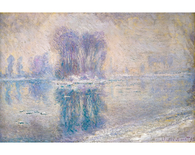 Claude Monet, Ice Floes, 1893 | Art Print | Canvas Print | Fine Art Poster | Art Reproduction | Archival Giclee | Gift Wrapped