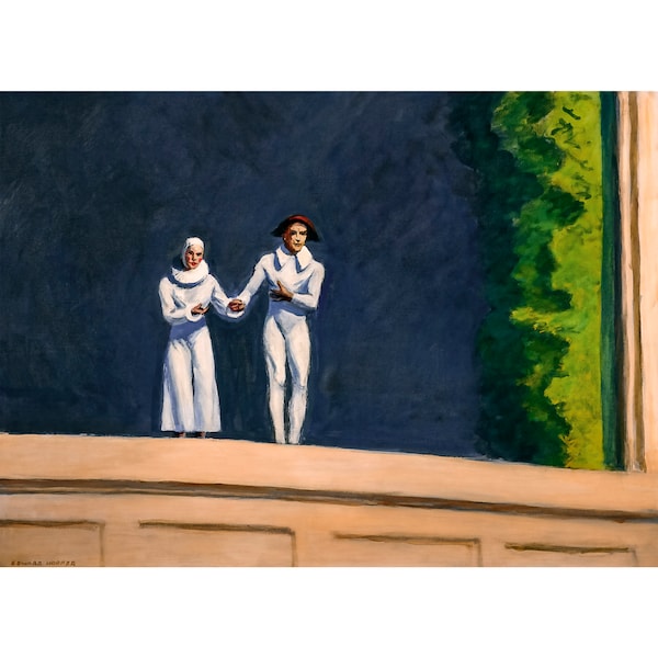 Edward Hopper, Two Comedians, 1965 | Art Print | Canvas Print | Fine Art Poster | Art Reproduction | Archival Giclee | Gift Wrapped