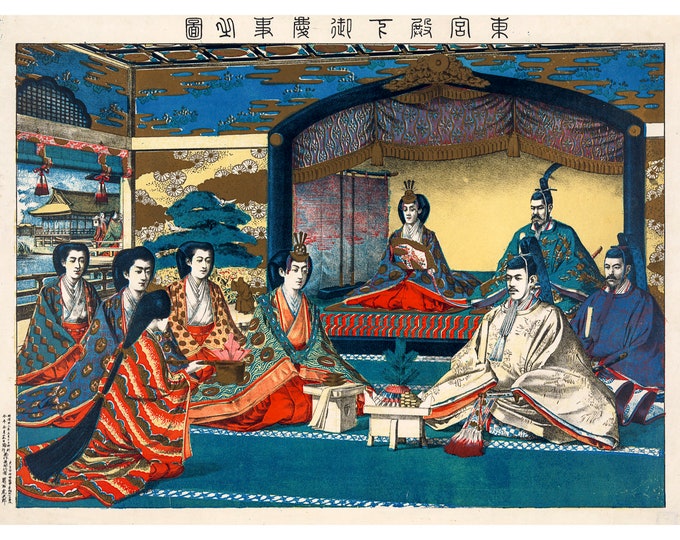 Torajirō Kasai, Wedding of Crown Prince Yoshihito and Princess Kujō Sadako, 1900 | Art Print | Canvas Print | Fine Art Poster | Art