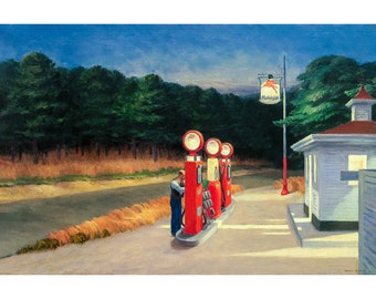 Edward Hopper, Gas, 1940 | Art Print | Canvas Print | Fine Art Poster | Art Reproduction | Archival Giclee | Gift Wrapped