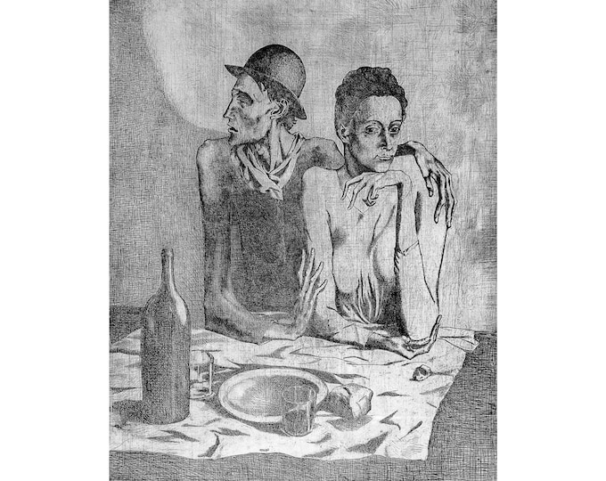 Pablo Picasso, The Frugal Repast,1904 | Art Print | Canvas Print | Fine Art Poster | Art Reproduction | Archival Giclee | Gift Wrapped