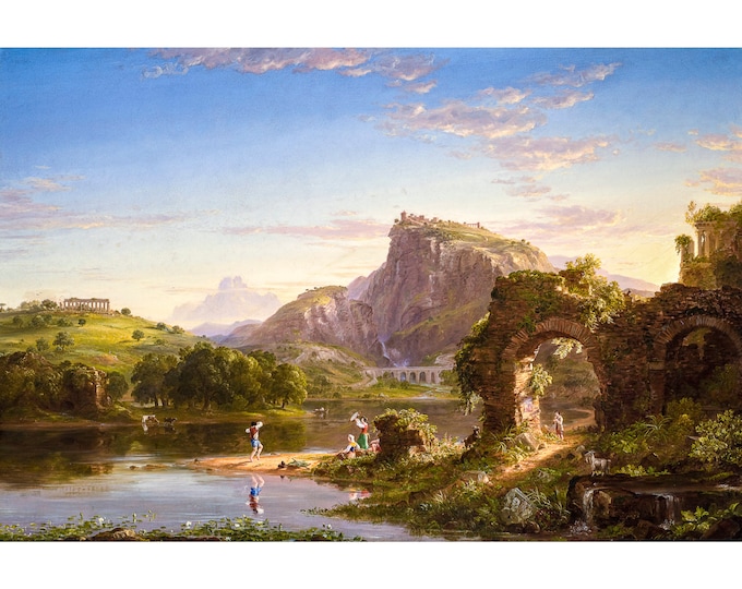 Thomas Cole, L-Allegro Italian Sunset, 1845 | Art Print | Canvas Print | Fine Art Poster | Art Reproduction | Archival Giclee | Gift Wrapped