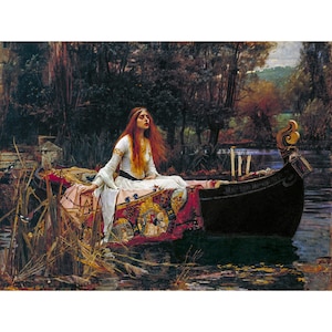 John William Waterhouse, The Lady of Shalott, 1888 | Art Print | Canvas Print | Fine Art Poster | Art Reproduction | Archival Giclee | Gift