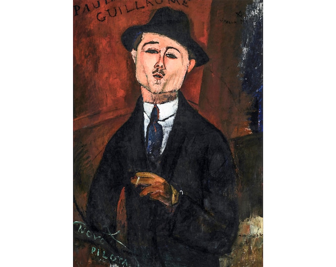 Amedeo Modigliani, Portrait of Paul Guillaume, 1915 | Art Print | Canvas Print | Fine Art Poster | Art Reproduction | Archival Giclee | Gift