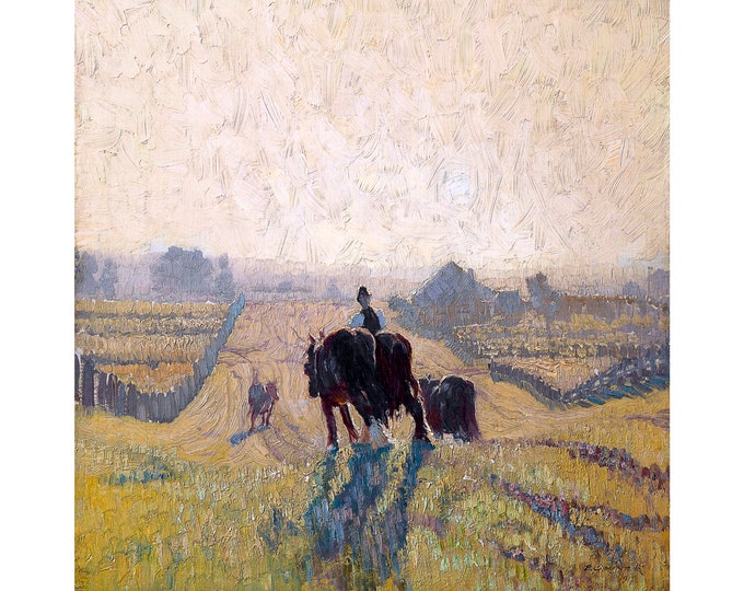 Elioth Gruner, Frosty Sunrise, 1917 | Art Print | Canvas Print | Fine Art Poster | Art Reproduction | Archival Giclee | Gift Wrapped