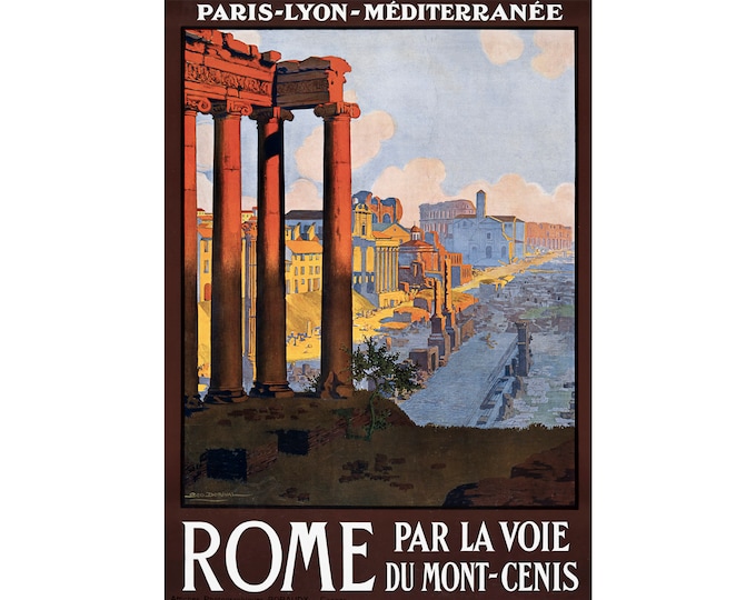 Rome, Italy, Travel Ad | Art Print | Canvas Print | Fine Art Poster | Art Reproduction | Archival Giclee | Gift Wrapped