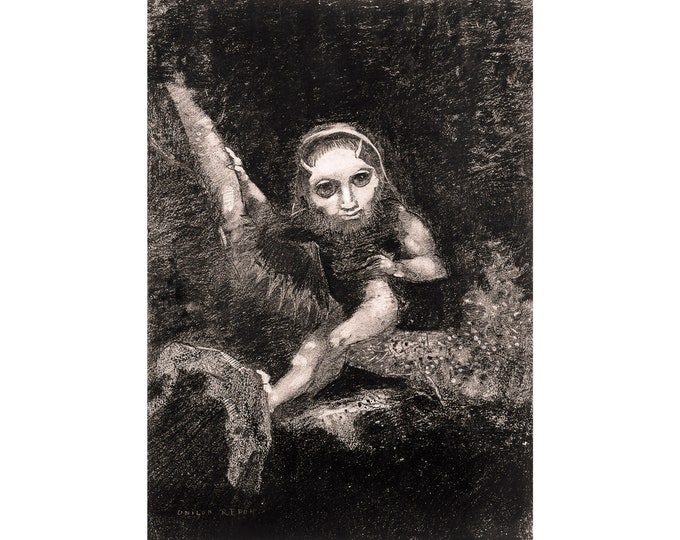 Odilon Redon, Caliban, 1881 | Art Print | Canvas Print | Fine Art Poster | Art Reproduction | Archival Giclee | Gift Wrapped