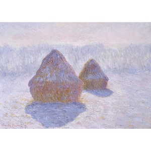 Claude Monet, Haystacks (Effect of Snow and Sun), 1929 | Art Print | Canvas Print | Fine Art Poster | Art Reproduction | Archival Giclee