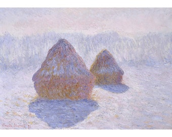 Claude Monet, Haystacks (Effect of Snow and Sun), 1929 | Art Print | Canvas Print | Fine Art Poster | Art Reproduction | Archival Giclee