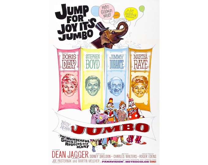 Jumbo, Film Poster, Doris Day | Art Print | Canvas Print | Fine Art Poster | Art Reproduction | Archival Giclee | Gift Wrapped