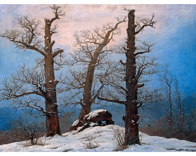 Caspar David Friedrich, Cairn in Snow, 1807 | Art Print | Canvas Print | Fine Art Poster | Art Reproduction | Archival Giclee | Gift Wrapped