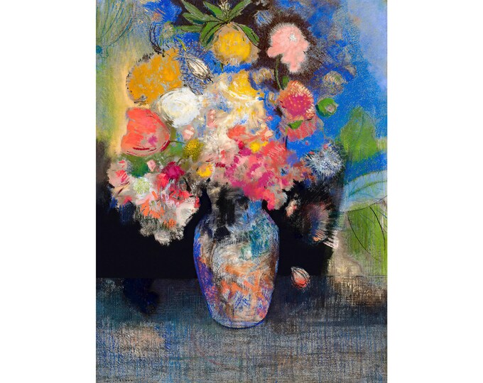 Odilon Redon, Flowers, Fleurs | Art Print | Canvas Print | Fine Art Poster | Art Reproduction | Archival Giclee | Gift Wrapped