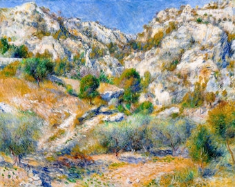 Renoir, Rocky Crags at L'Estaque, 1882 | Art Print | Canvas Print | Fine Art Poster | Art Reproduction | Archival Giclee | Gift Wrapped