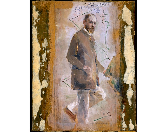 Charles Conder, An Impressionist (Tom Roberts) 1889 | Art Print | Canvas Print | Fine Art Poster | Art Reproduction | Archival Giclee | Gift