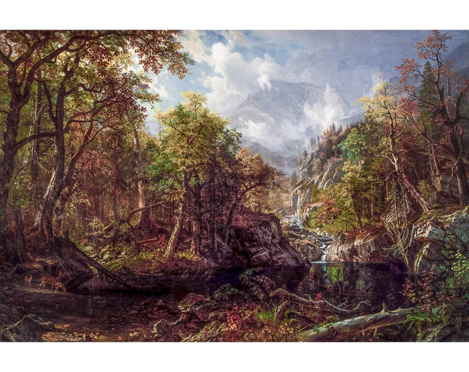 Albert Bierstadt, The Emerald Pool, 1870 | Art Print | Canvas Print | Fine Art Poster | Art Reproduction | Archival Giclee | Gift Wrapped