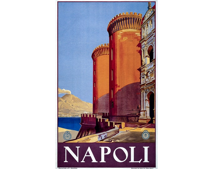 Napoli, Italy, Travel Ad | Art Print | Canvas Print | Fine Art Poster | Art Reproduction | Archival Giclee | Gift Wrapped