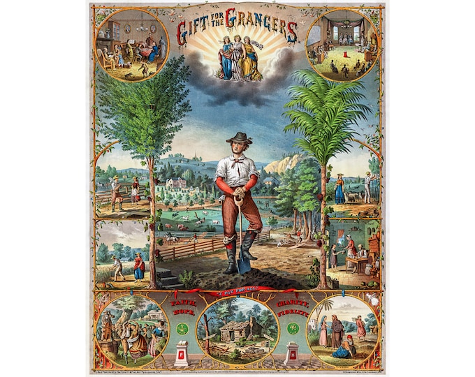 Gift for Grangers Vintage Poster | Art Print | Canvas Print | Fine Art Poster | Art Reproduction | Archival Giclee | Gift Wrapped