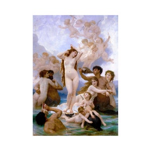 William-Adolphe Bouguereau, The Birth of Venus, 1879 | Art Print | Canvas Print | Fine Art Poster | Art Reproduction | Archival Giclee
