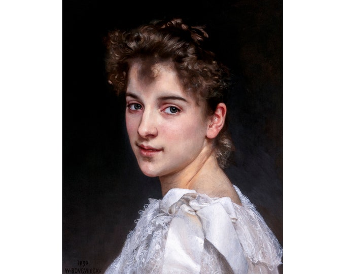 William-Adolphe Bouguereau, Gabrielle Cot, 1890 | Art Print | Canvas Print | Fine Art Poster | Art Reproduction | Archival Giclee | Gift