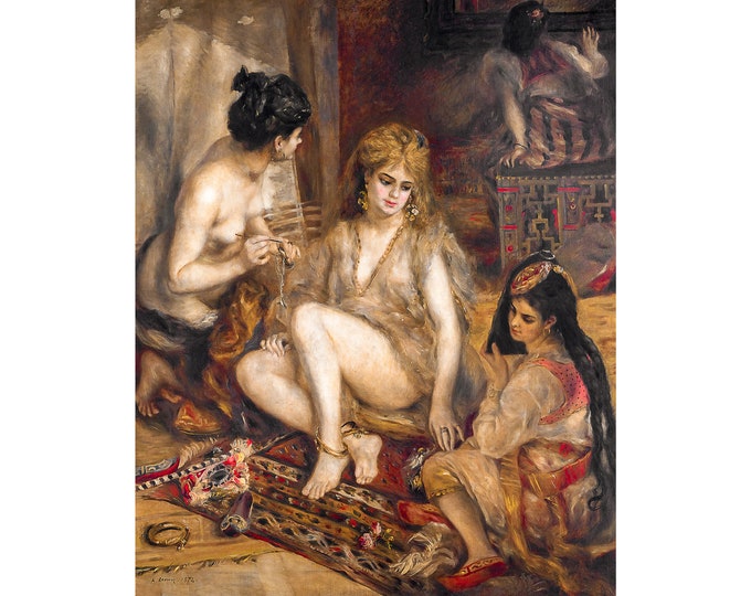 Renoir, Parisian Women in Algerian Costume, 1872 | Art Print | Canvas Print | Fine Art Poster | Art Reproduction | Archival Giclee | Gift
