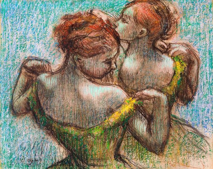 Edgar Degas, Two Dancers, Half-length, 1973 | Art Print | Canvas Print | Fine Art Poster | Art Reproduction | Archival Giclee | Gift Wrapped