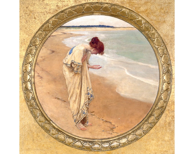 William Henry Margetson, The Sea Hath Its Pearls, 1897 | Picture of framed work only, no real frame included | Art Reproduction | Giclee