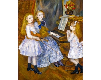 Renoir, The Daughters of Catulle Mendes, 1888 | Art Print | Canvas Print | Fine Art Poster | Art Reproduction | Archival Giclee | Gift Wrap