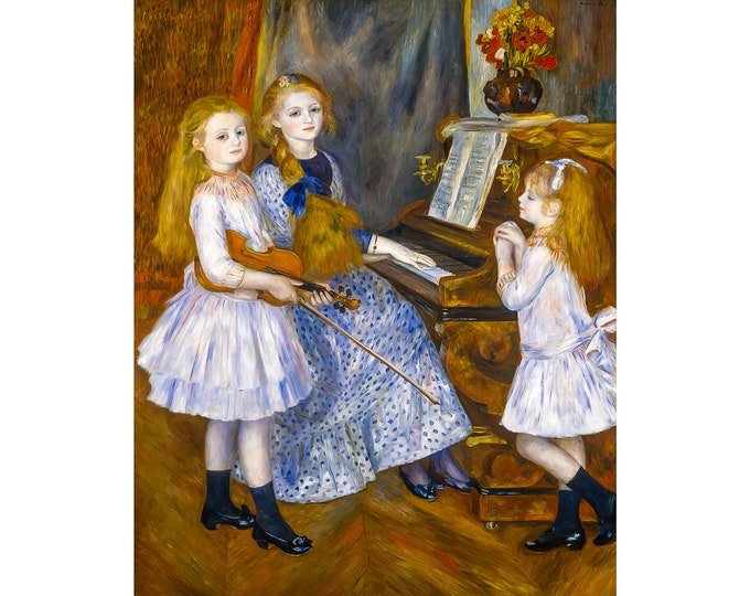 Renoir, The Daughters of Catulle Mendes, 1888 | Art Print | Canvas Print | Fine Art Poster | Art Reproduction | Archival Giclee | Gift Wrap