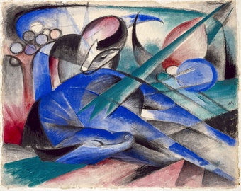 Franz Marc, Dreaming Horse, 1913 | Art Print | Canvas Print | Fine Art Poster | Art Reproduction | Archival Giclee | Gift Wrapped