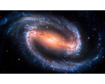 Barred Spiral Galaxy, NGC 1300, NASA Space Art | Art Print | Canvas Print | Fine Art Poster | Art Reproduction | Archival Giclee | Gift Wrap