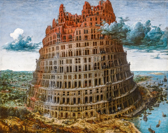Pieter Bruegel the Elder, The Tower of Babel (Rotterdam), 1565 | Art Print | Canvas Print | Fine Art Poster | Art Reproduction | Archival