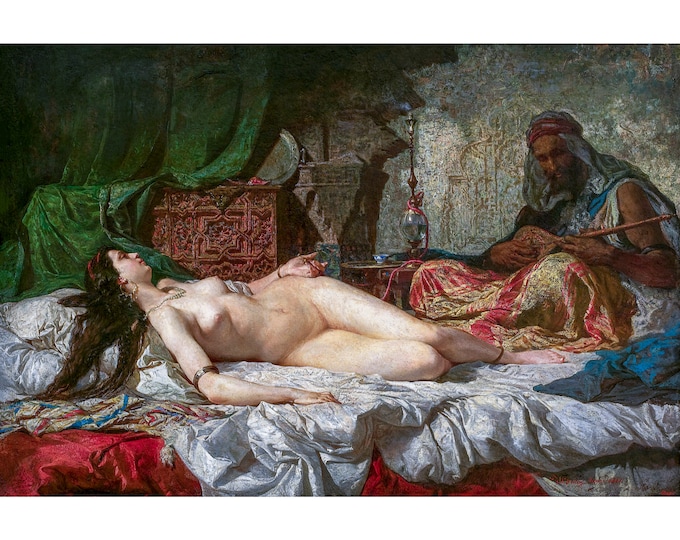 Marià Fortuny, The Odalisque, 1861 | Art Print | Canvas Print | Fine Art Poster | Art Reproduction | Archival Giclee | Gift Wrapped