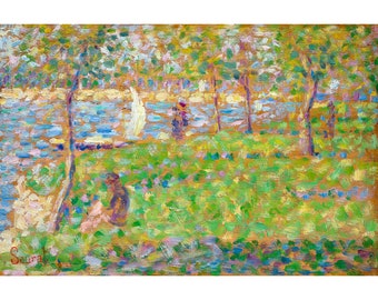 Georges Seurat, Study for La Grande Jatte, 1885 | Art Print | Canvas Print | Fine Art Poster | Art Reproduction | Archival Giclee | Gift