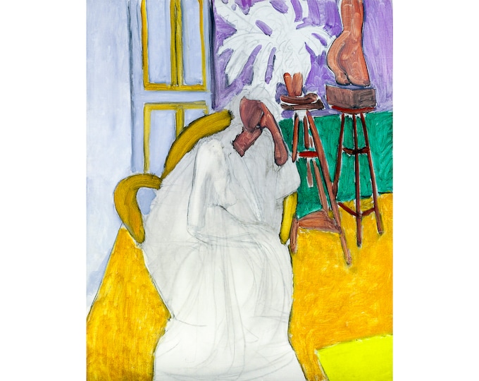 Matisse, Figure assise et le torse grec (la gandoura), 1939 | Art Print | Canvas Print | Fine Art Poster | Art Reproduction | Archival