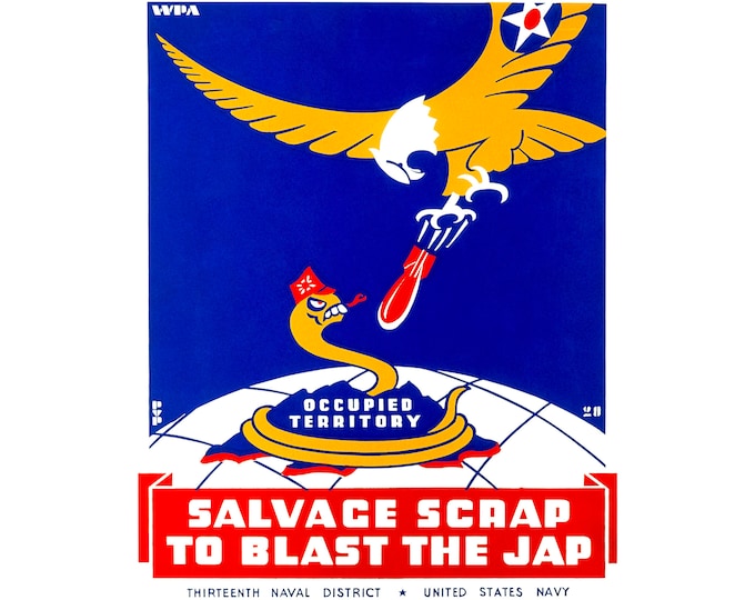 War Propaganda Poster, US Navy | Art Print | Canvas Print | Fine Art Poster | Art Reproduction | Archival Giclee | Gift Wrapped