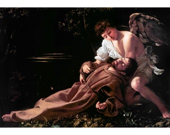 Caravaggio, Saint Francis of Assisi in Ecstasy, 1594 | Art Print | Canvas Print | Fine Art Poster | Art Reproduction | Archival Giclee