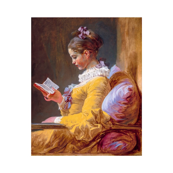 Jean-Honoré Fragonard, A Young Girl Reading, 1772 | Art Print | Canvas Print | Fine Art Poster | Art Reproduction | Archival Giclee | Gift