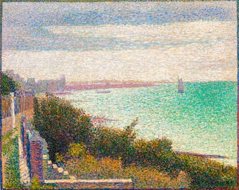 Georges Seurat, Grandcamp, Evening, 1885 | Art Print | Canvas Print | Fine Art Poster | Art Reproduction | Archival Giclee | Gift Wrapped